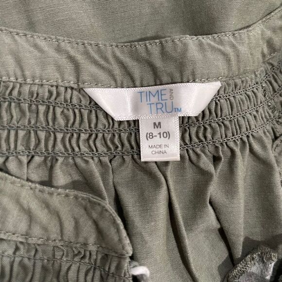 Time and Tru Women's Embroidered Sleeve Peasant Top - Picture 4 of 7